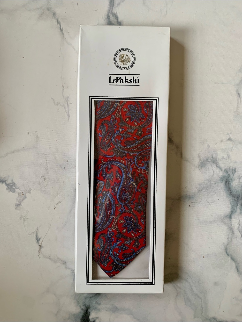 Red Paisley Men's Indian Silk Tie